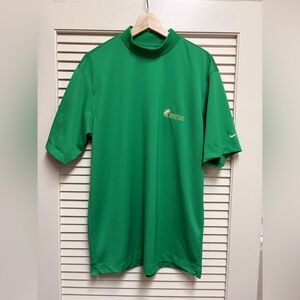 Nike Golf  Pull Over Shirt Mens M Green Barefoot Resort Mock Neck Embroidered